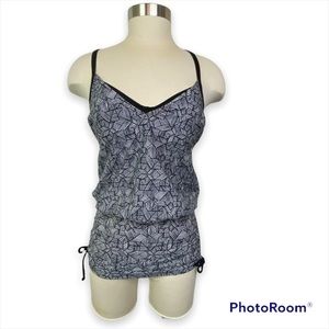 Athleta Laguna Side Scrunch Tankini Top 32B/C